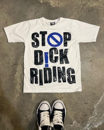 Superstarz stop dick riding T-Shirt - Black Blue